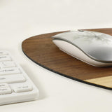 Walnut&Ash Stripe Wooden Mouse Pad | Oval