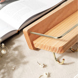 Wood Bathroom Wall Shelf with Towel Bar & Hook — Walnut