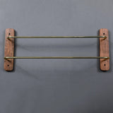 Walnut & Red Oak Wooden Towel Rack — Wall Mount, Multi-Use