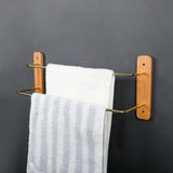 Walnut & Red Oak Wooden Towel Rack — Wall Mount, Multi-Use