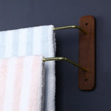 Walnut & Red Oak Wooden Towel Rack — Wall Mount, Multi-Use