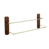 Walnut & Red Oak Wooden Towel Rack — Wall Mount, Multi-Use