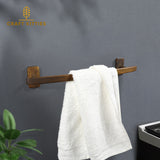 Wooden Towel Bar Holder Wall Mount — Double Layer
