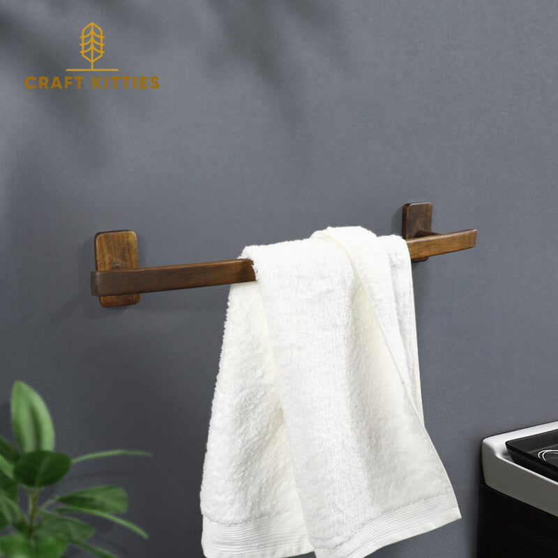 Wooden Towel Bar Holder Wall Mount — Arc Design