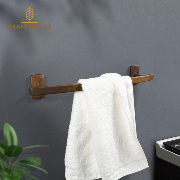 Bathroom-Wall-Mounted-Wooden-Towel-Bar-Holder