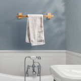 Wall Mounted Wood Towel Bar Holder — Square Hardwood Design