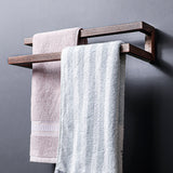 Wall Mounted Wood Towel Bar Holder — Square Hardwood Design