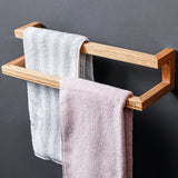 Wall Mounted Wood Towel Bar Holder — Square Hardwood Design