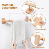 Wooden Towel Bar Holder Wall Mount — Double Layer
