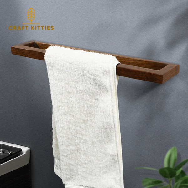 Wooden Towel Bar Holder Wall Mount — Arc Design