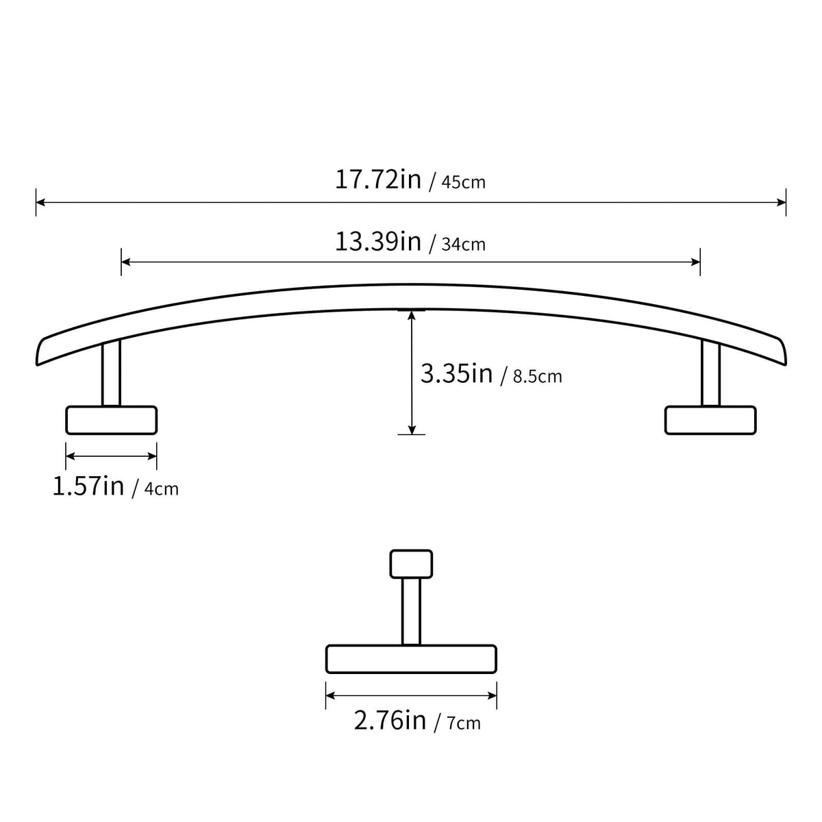 Wall Mounted Wood Towel Bar Holder — Square Hardwood Design
