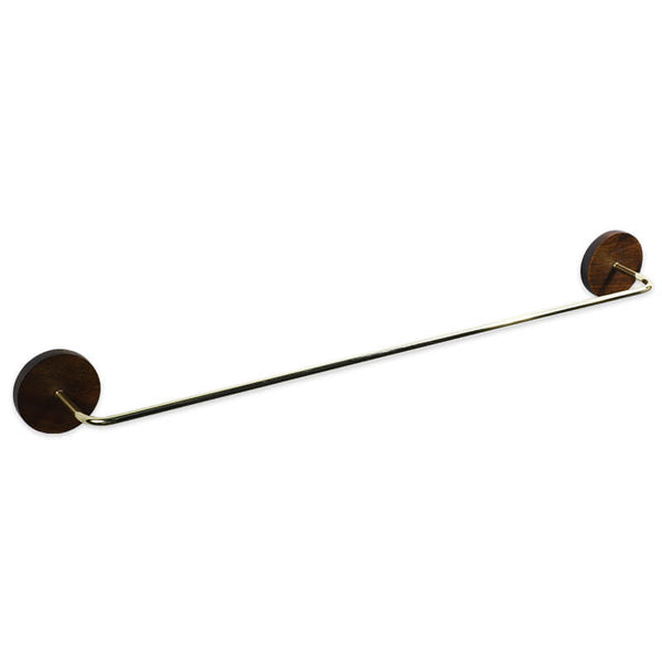 Wood & Brass Towel Rack Wall Mounted Set — Bathroom & Kitchen