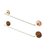 Wood & Brass Towel Rack Wall Mounted Set — Bathroom & Kitchen