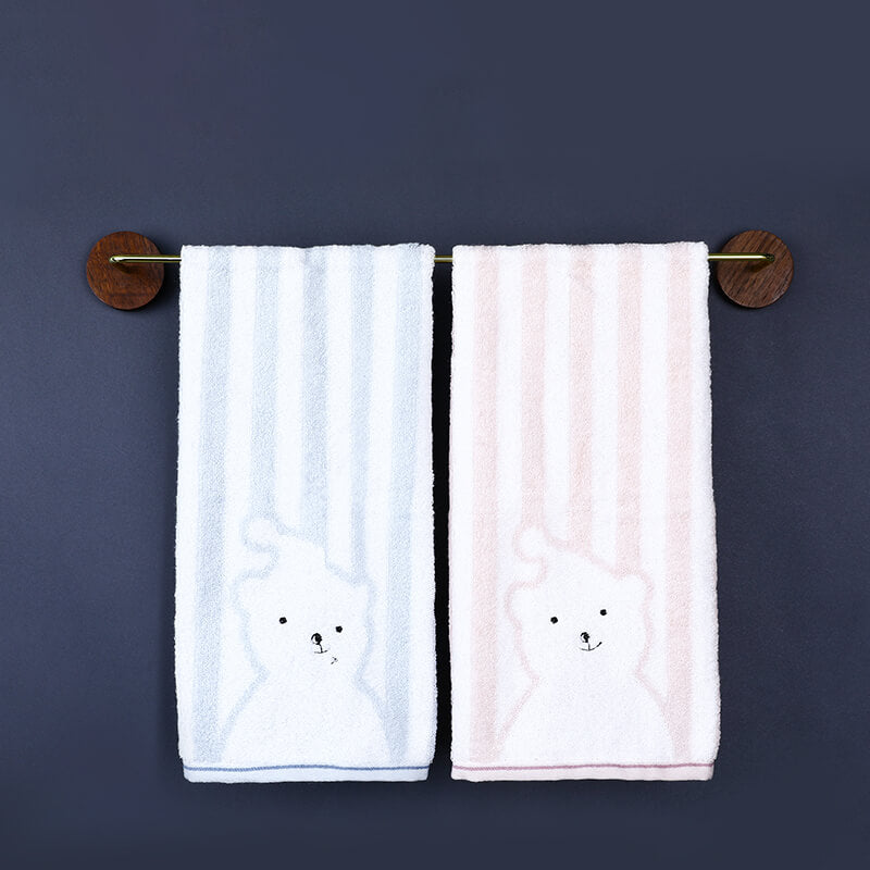 Wood & Brass Towel Rack Wall Mounted Set — Bathroom & Kitchen