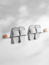 Wood & Brass Towel Rack Wall Mounted Set — Bathroom & Kitchen