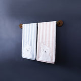 Wood & Brass Towel Rack Wall Mounted Set — Bathroom & Kitchen
