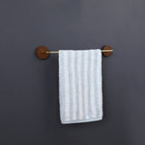 Wood & Brass Towel Rack Wall Mounted Set — Bathroom & Kitchen