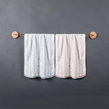Wood & Brass Towel Rack Wall Mounted Set — Bathroom & Kitchen
