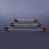 Wood & Brass Towel Rack Wall Mounted Set — Bathroom & Kitchen