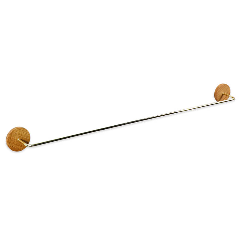 Wood & Brass Towel Rack Wall Mounted Set — Bathroom & Kitchen