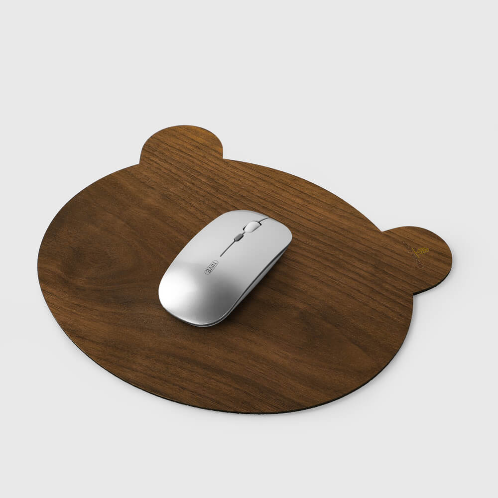 Bear-Model-Wooden-Mouse-Pad