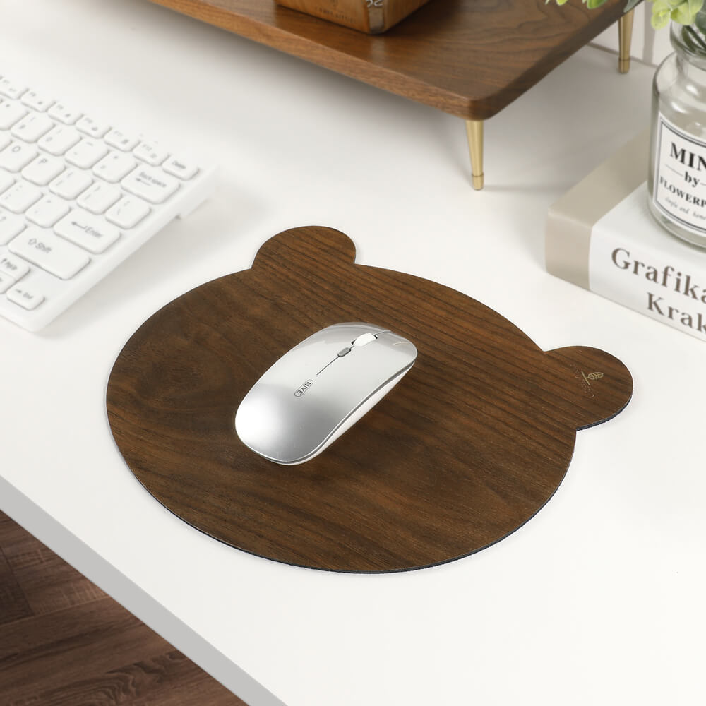 Walnut Wood Mouse Pad — Cat Shape