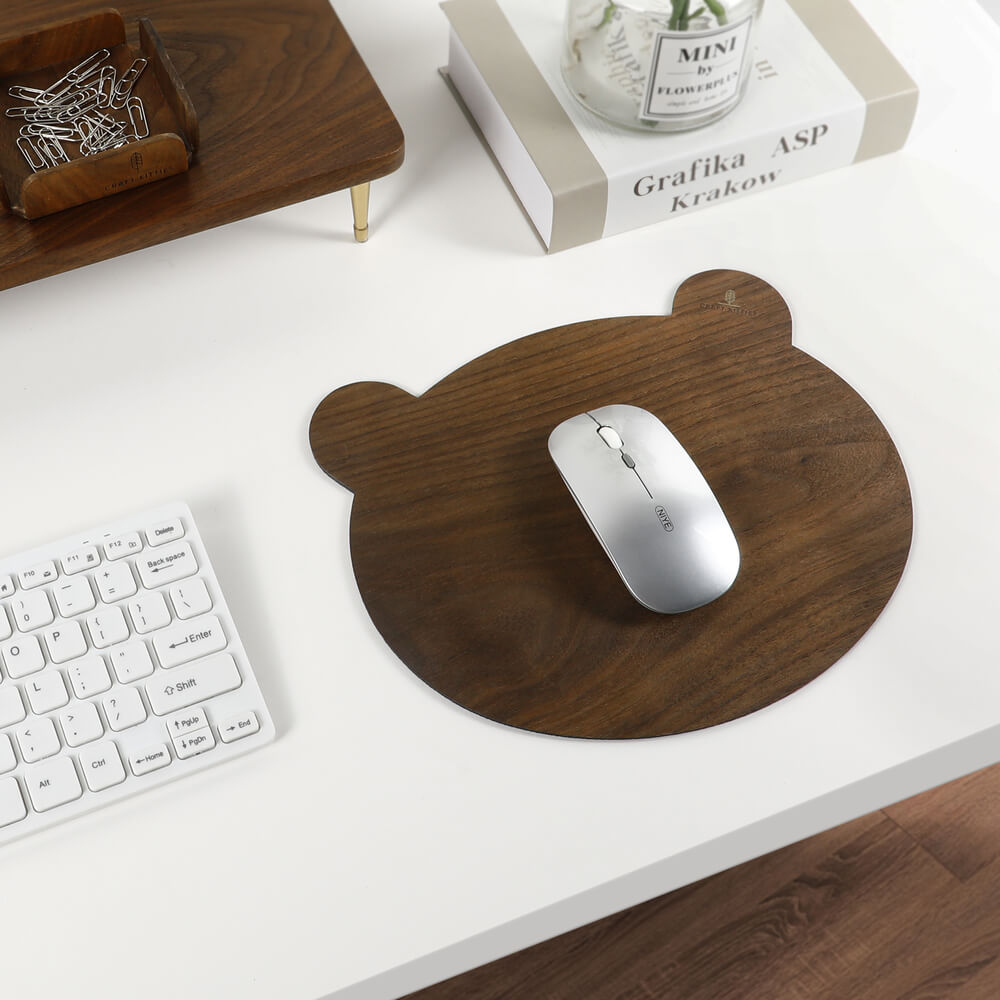 Walnut Wood Mouse Pad — Cat Shape