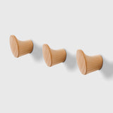 Beech Wood Boot-Profile Wall Hook — Natural Rustic Wood