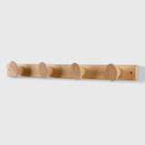 Beech Wood Wall-Mounted Coat Rack with 4 Double Hooks