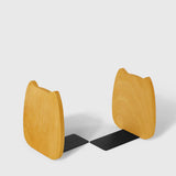 Wooden Cat Bookends — Handmade Solid Walnut