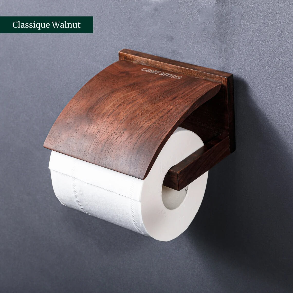 Walnut Minimalist Toilet Paper Holder