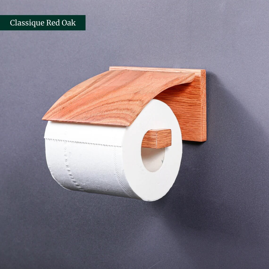 Red Oak Minimalist Toilet Paper Holder