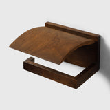 Walnut Classique Toilet Paper Holder with Shelf