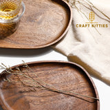 Walnut Wood Tray Set of 4 — Coffee & Dessert Serving Trays