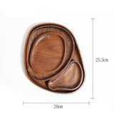 Walnut Wood Tray Set of 4 — Coffee & Dessert Serving Trays