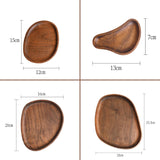 Walnut Wood Tray Set of 4 — Coffee & Dessert Serving Trays