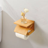 Red Oak Wood Toilet Paper Holder Wall Mount