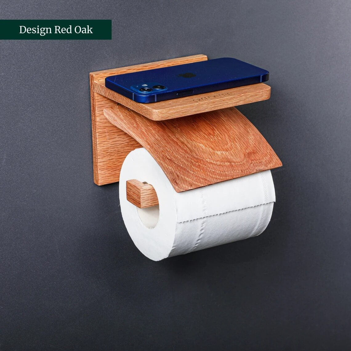 Walnut Minimalist Wall-Mounted Toilet Paper Holder
