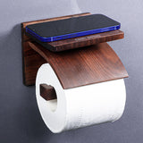Red Oak Wood Toilet Paper Holder Wall Mount