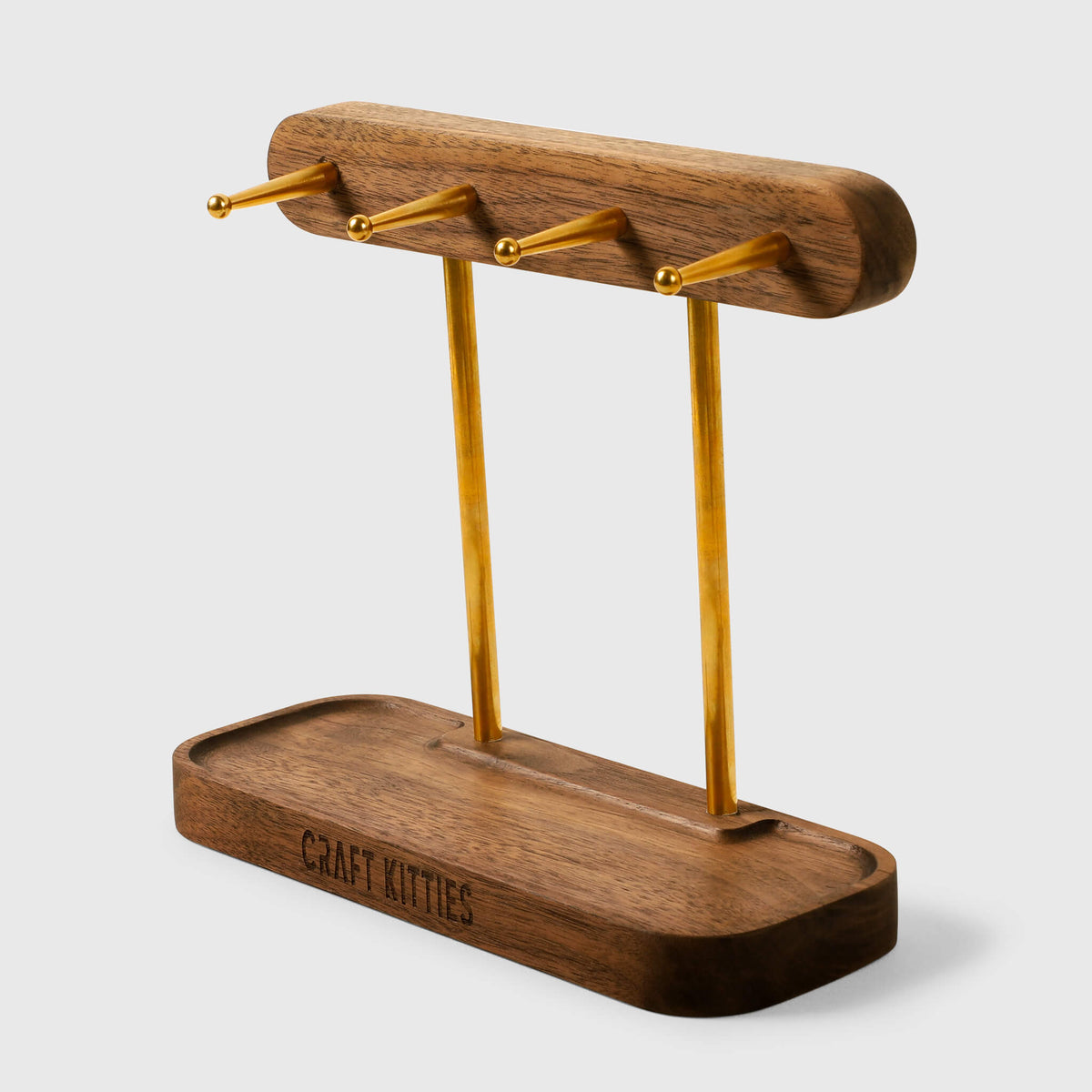 Entryway Key Rack Wood Accessories Tray