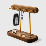 Entryway Key Rack Wood Accessories Tray