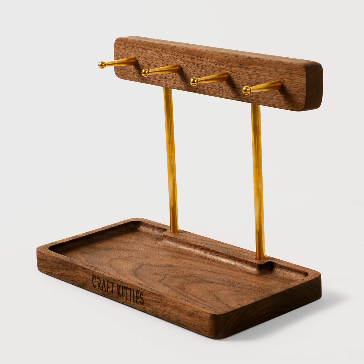 Entryway Key Rack Wood Valet Tray