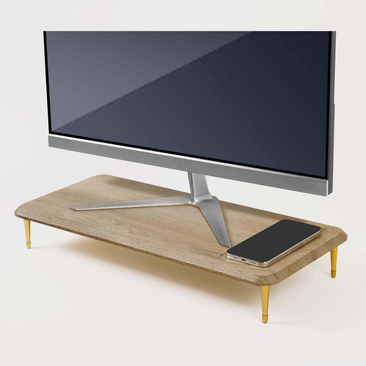 Walnut Suction Moulding Wooden Monitor Stand