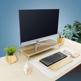 Golden Oak Suction Moulding Wooden Monitor Stand