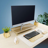 Walnut Wood Monitor Stand with Brass Legs — Desk Riser