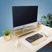 Golden Oak Suction Moulding Wooden Monitor Stand