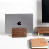 Walnut Vertical Laptop Stand — Solid American Black Walnut