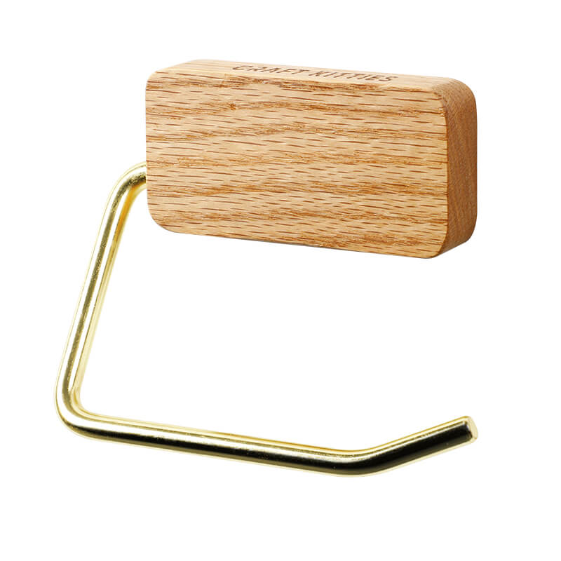 Real Wood Wall Hooks & Paper Holder with Bathroom Shelf