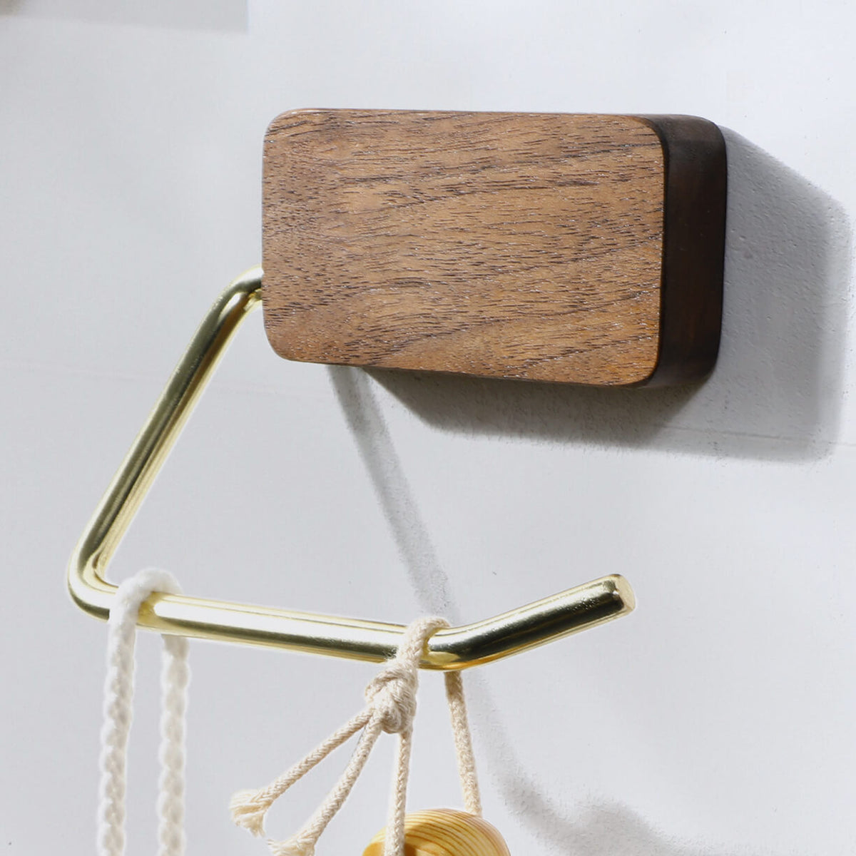 Minimalist Natural Beech Kitchen Bathroom Log Wall Hooks | Paper Holder