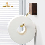 Red Oak & Walnut Wall Hook with Shelf — Bathroom Organizer